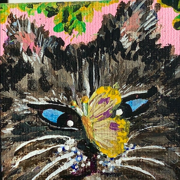 SOLD Original Art - Cat/Butterfly - Picture 4 of 11